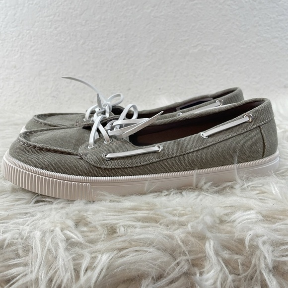 ROCK & CANDY Duffy Gray Canvas Boat Slip On Loafers Shoes Size 11 NEW - Picture 5 of 9